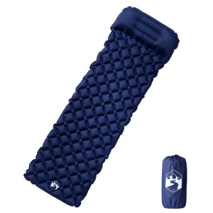vidaXL Aufblasbare Isomatte mit Kissen Marineblau 4007112