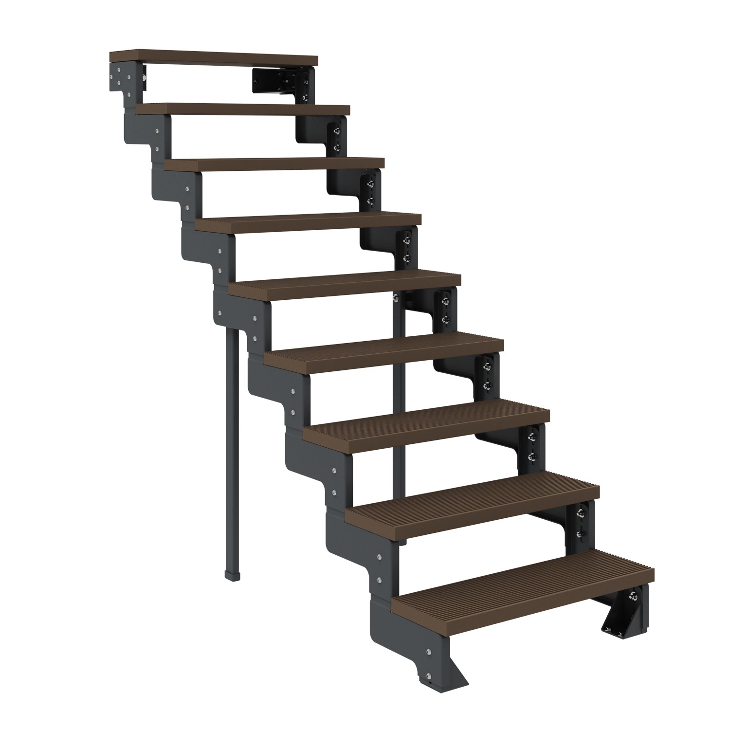 Dolle Außentreppe Gardentop Anthrazit 9 Stufen 80 cm Braun Ohne Geländer günstig online kaufen