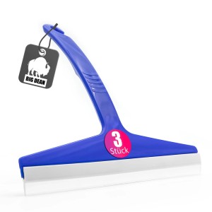 BigDean 3er Set Duschabzieher aus Silikon, blau, 23 cm breit, für Dusche und Bad.