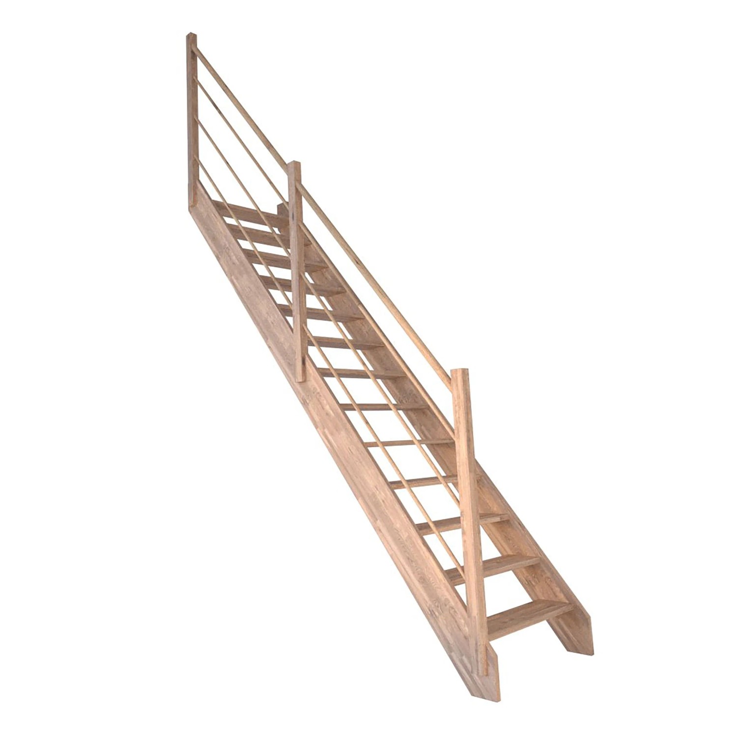 StarWood Treppe Rhodos Eiche Gerade Holz-Design-Geländer Links FSC® günstig online kaufen