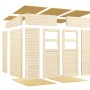 Elemente des Bertilo Gartenhauses Felix 2 Plus, hellgrau, aus Holz, zur Selbstmontage.