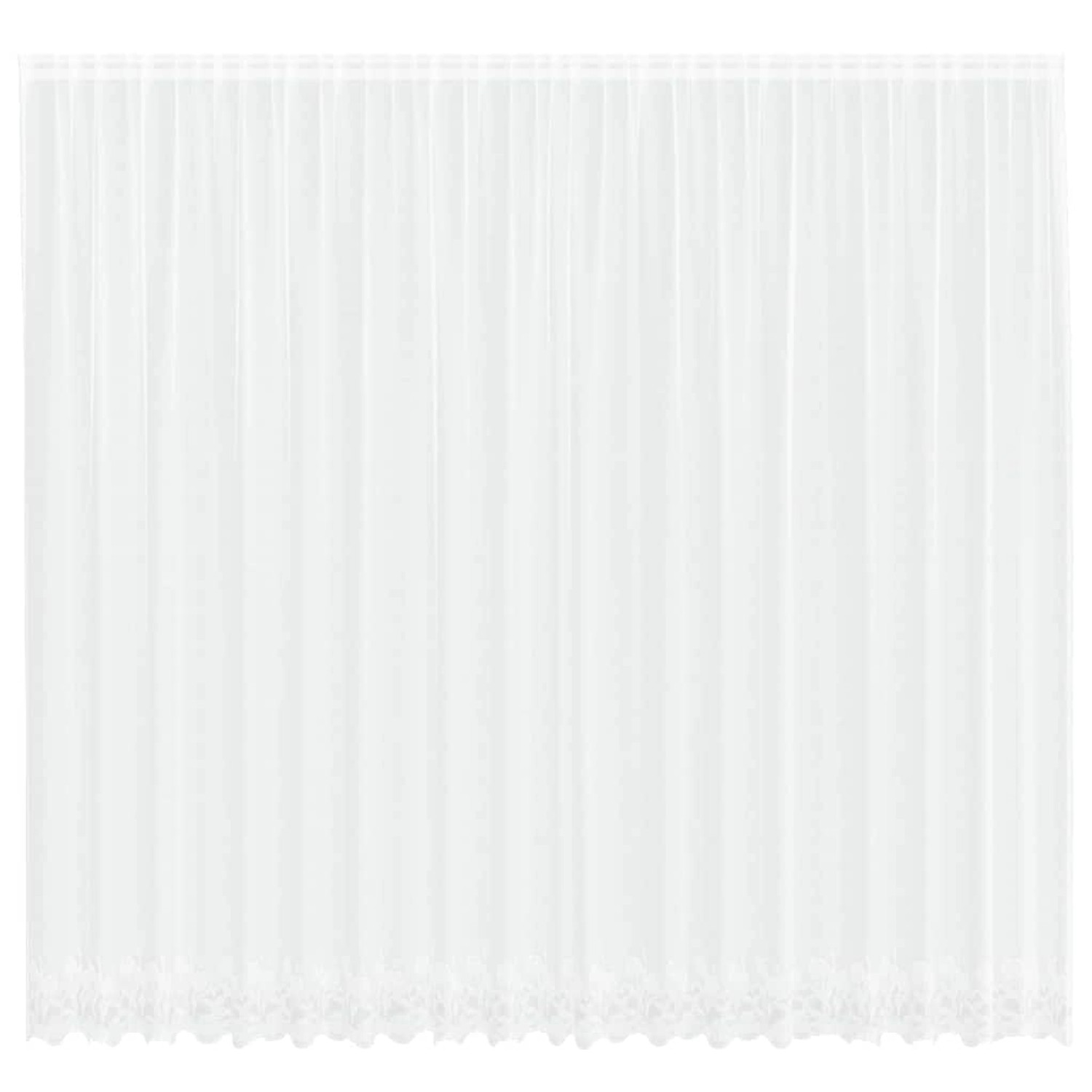 vidaXL Spitzenvorhang mit Vorhängen Weiß 500x280cm Polyester 4107811 günstig online kaufen