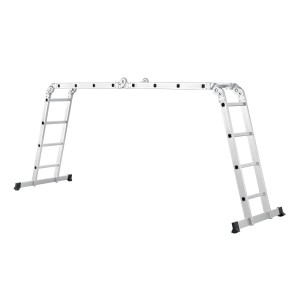 Juskys Multifunktionsleiter aus Aluminium, als Bockleiter aufgebaut. Ideal für Heimwerker.