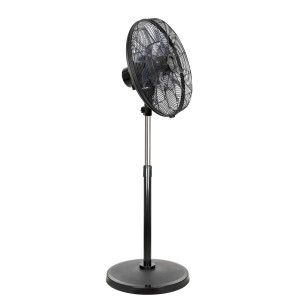 Schwarzer CASAFAN Standventilator Airos Eco Silent mit Fernbedienung.