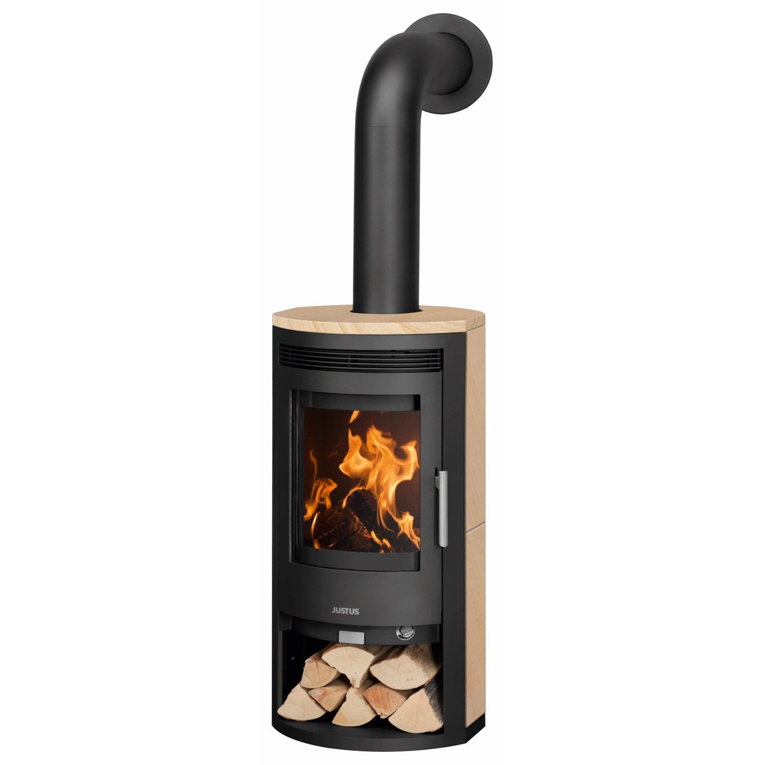 Justus Kaminofen Baltrum D 2.0 Sandstein Schwarz-Sandstein 5,5 kW mit Autom günstig online kaufen