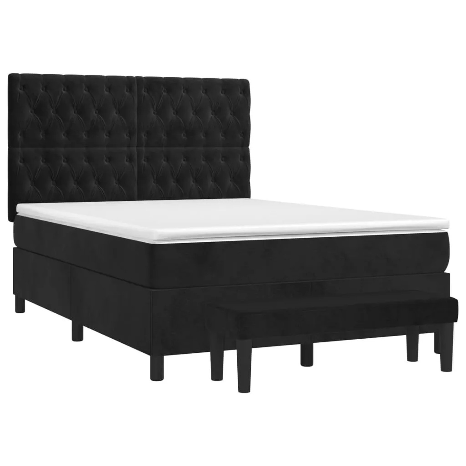 vidaXL Boxspringbett mit Matratze Schwarz 140x200 cm Samt 3138027 günstig online kaufen