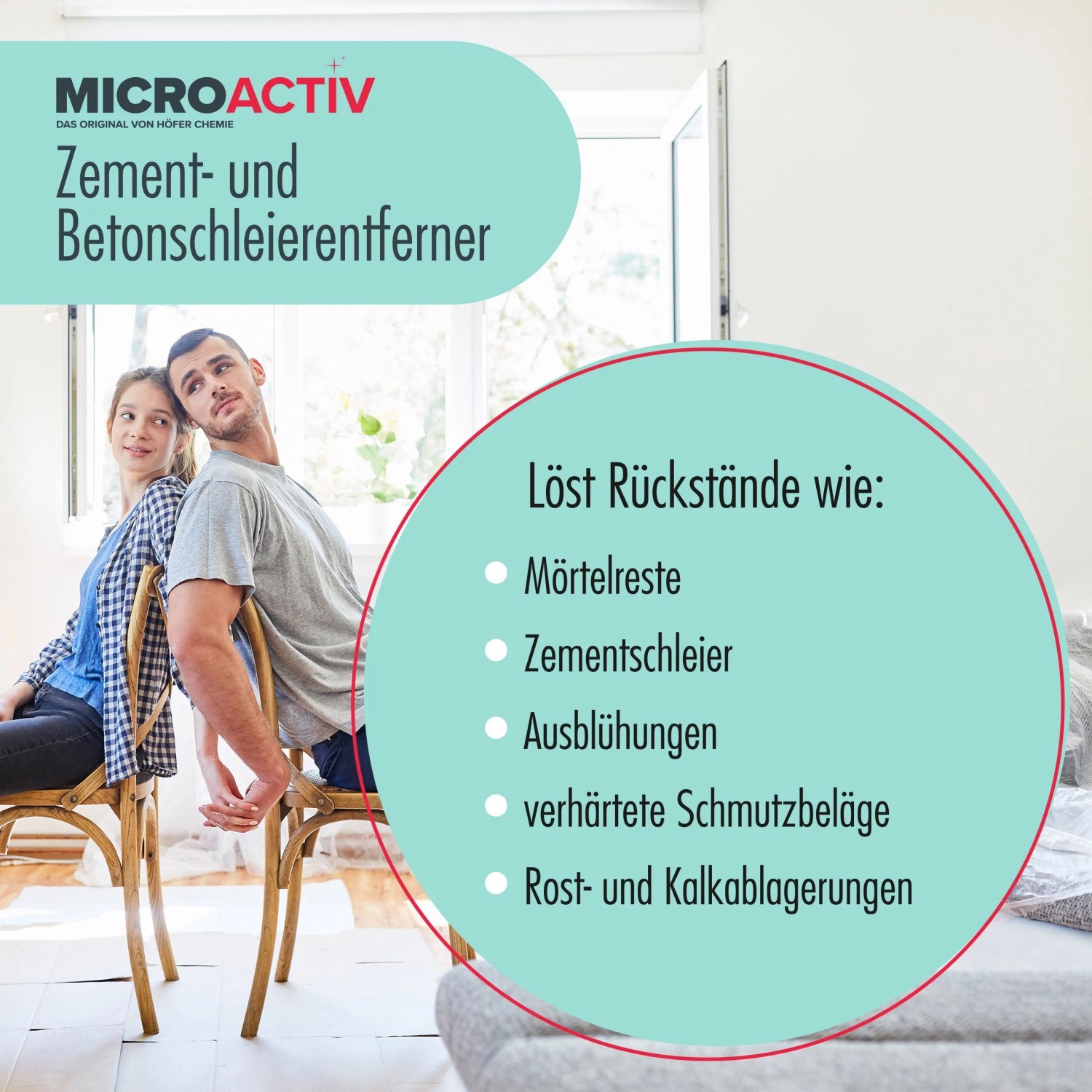 Microactiv Zement- und Betonschleierentferner 1l: Entfernt Zementschleier, Mörtelreste und mehr. Reinigungsmittel für Oberflächen.