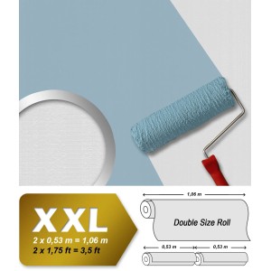 Strukturierte, matte, weiße PROFHOME Vliestapete zum Überstreichen mit Farbroller.