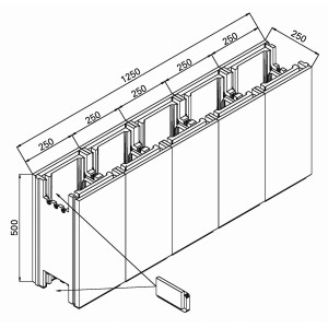 Styroporstein Big Stone 125x25x50 cm für Poolumrandung, Stecksystem, isolierend.