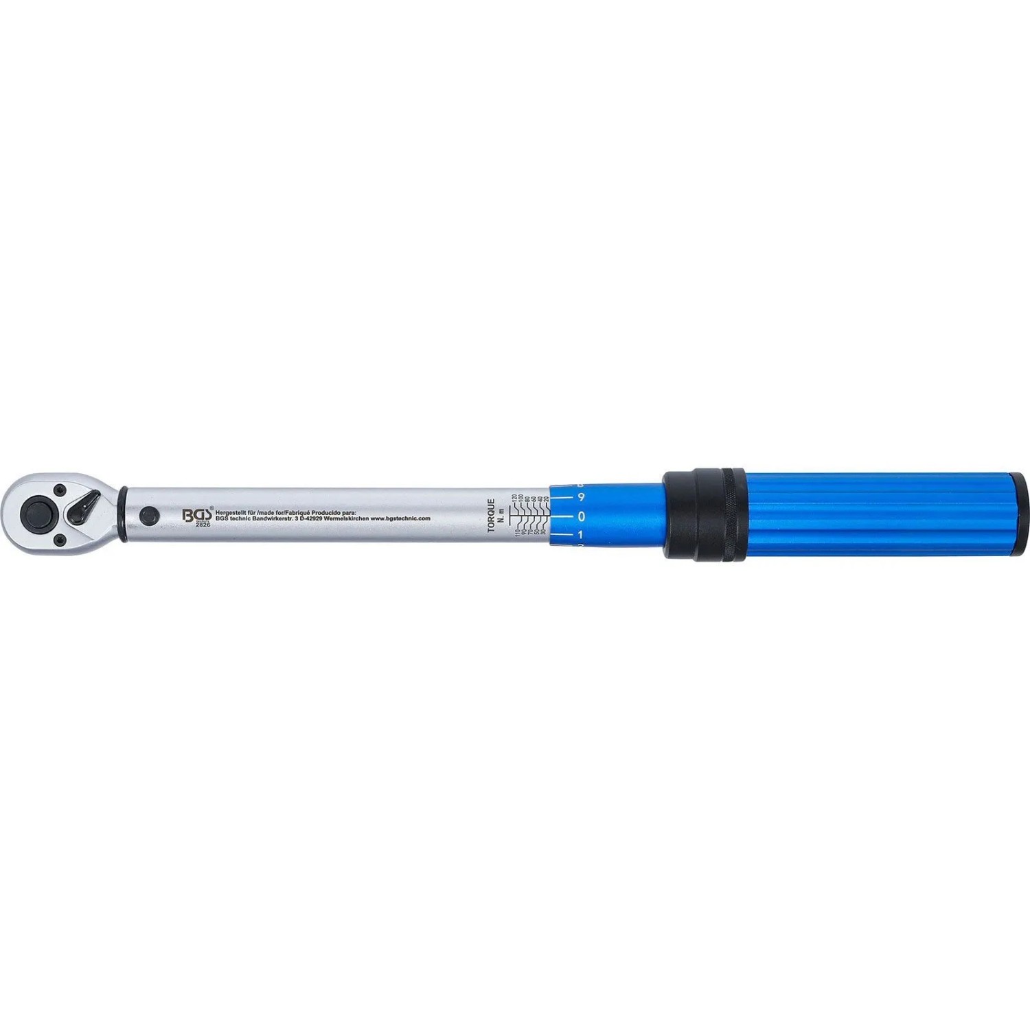 BGS Drehmomentschlüssel Abtrieb Außenvierkant 10 Mm  3 8 Zoll  20 120 Nm 2826