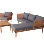 MCW Garten-Garnitur L29, 4-teilig, dunkelgrau. Lounge-Set mit Akazienholz und Polstern.
