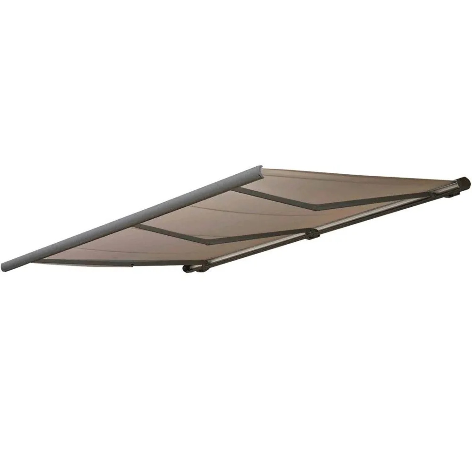 MCW Elektrische Kassettenmarkise H27 6x3m Polyester Sand Rahmen Grau