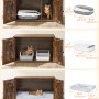 Feandrea Katzenklo-Schrank, 80x53x50 cm, braun, mit Katze, Katzenklo und Katzenbett als Option.