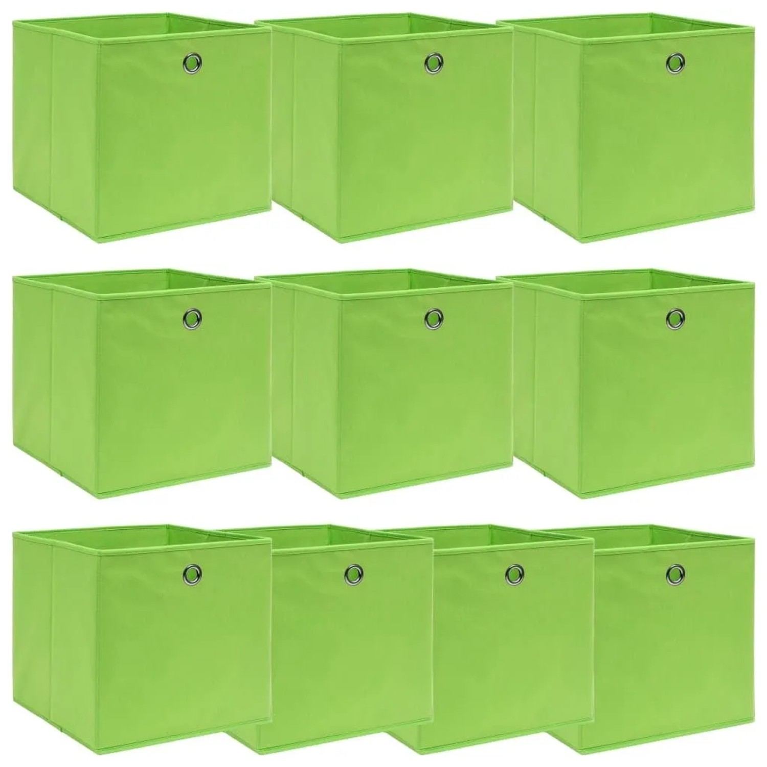 vidaXL Aufbewahrungsboxen 10 Stk Grün 32x32x32 cm Stoff 288371