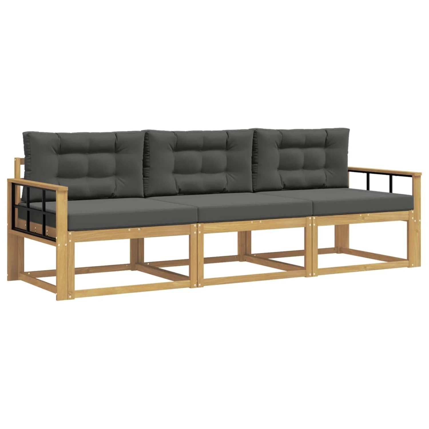 vidaXL Outdoor-Sofagarnitur 3 Stk Weiß und Anthrazit Polyester 3386001