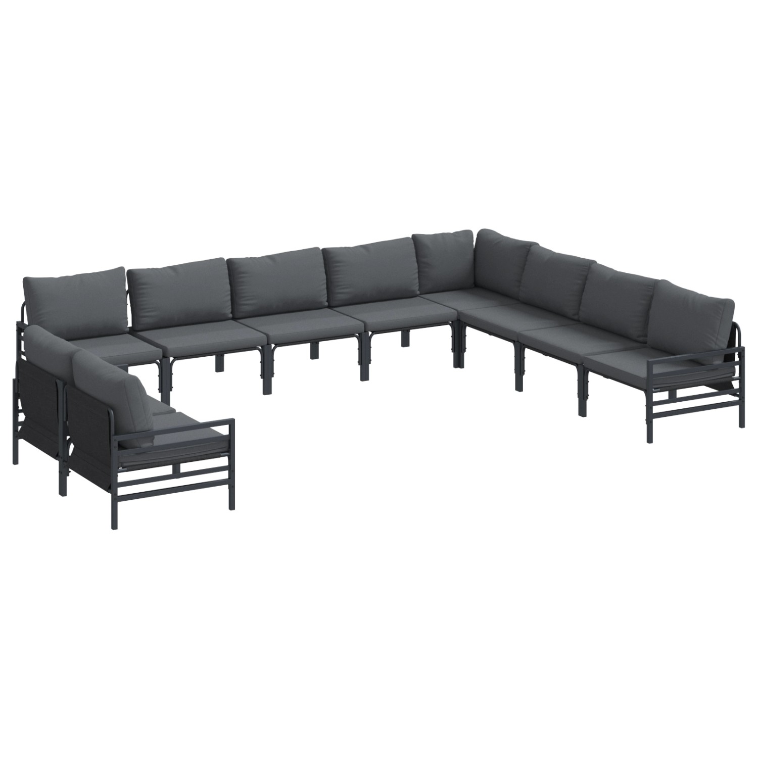 vidaXL Garten-Sofa-Set 10-Tlg Anthrazit Stahl 3379004 günstig online kaufen