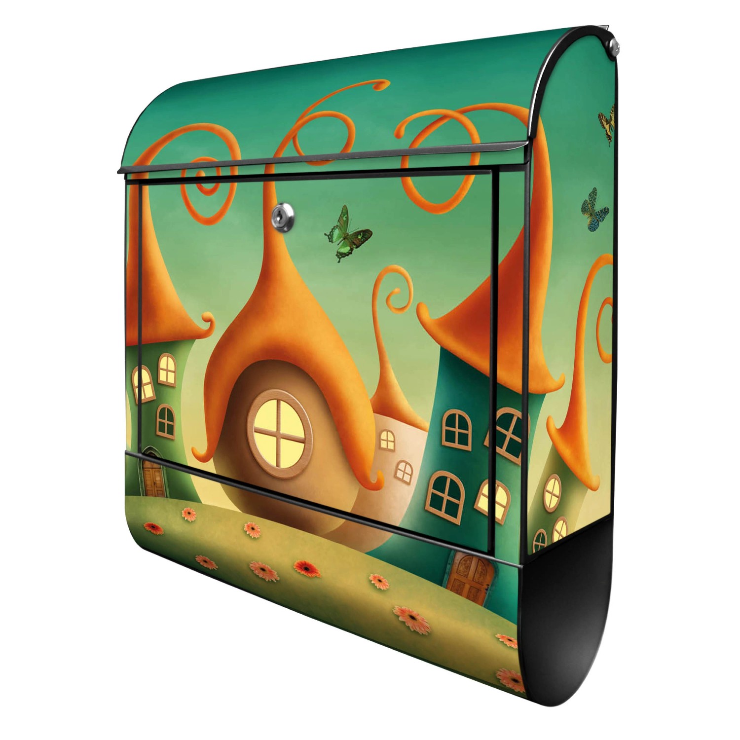 Banjado Design Briefkasten Schwarz Pulverbeschichtet, 39x47x14cm, 2 Schlüss günstig online kaufen