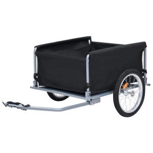 DELUKE Fahrrad Lastenanhänger, schwarz-grau, bis 65kg. Transportanhänger für Fahrräder.