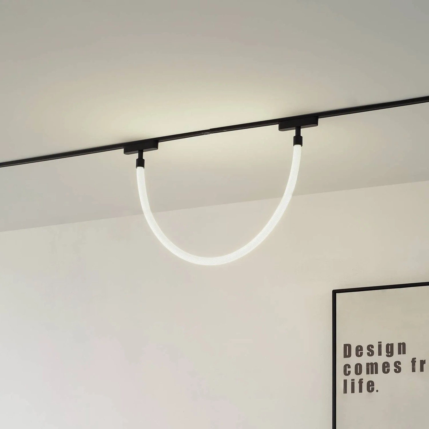 Weiße Lindby LED Deckenleuchte Lumaro aus Textil, 1-flammig, moderne Wohnzimmerleuchte.