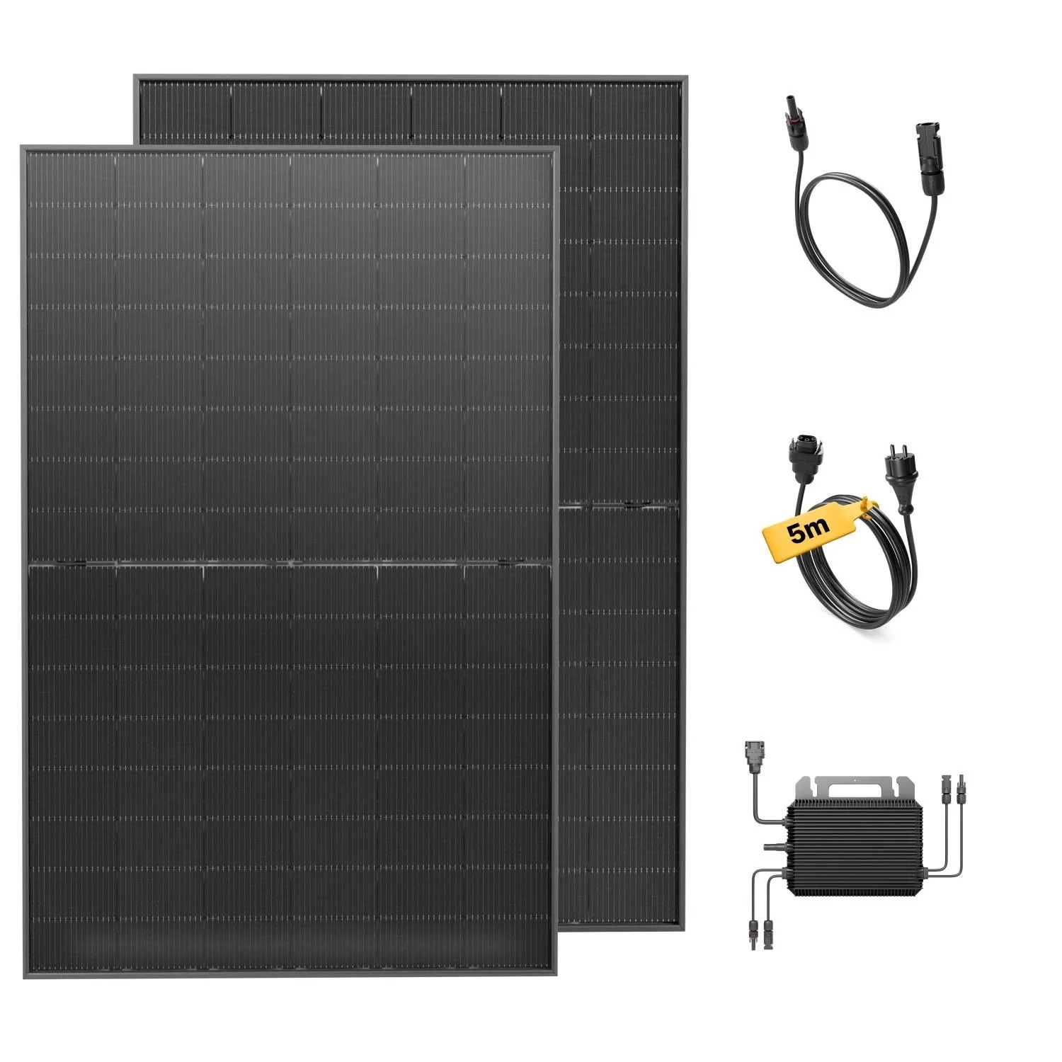 Solakon Balkonkraftwerk 900W Solaranlage Steckerfertig Komplettset Photovoltaik Anlage 800W Kabellänge 5m