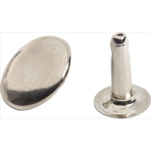 LUX Hohlnieten, 36 Stück, Ø 10-12 mm, vernickelt, für Textilien und Leder.