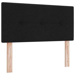 Schwarzes vidaXL LED Kopfteil, 90 cm, Polyester, mit Holzfüßen. Bett Zubehör.