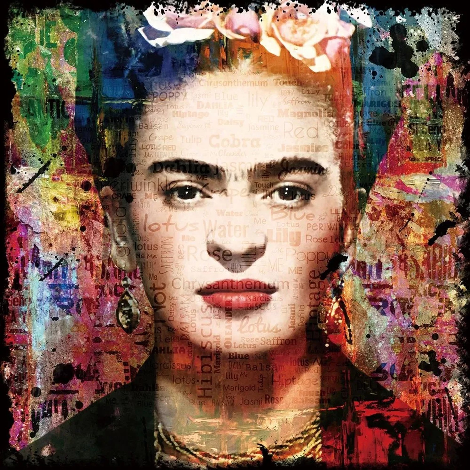Art Universe Glasbilder Pop Art von Mexikanischer Frau 80 x 80 cm