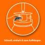 Grafik einer Ardap Wespenfalle mit Wespe im orangenen Kreis.