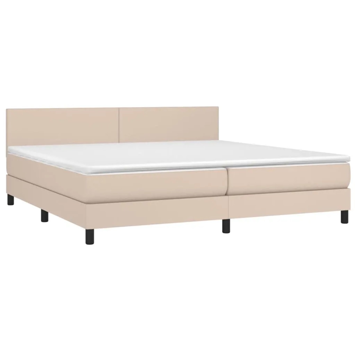 vidaXL Boxspringbett mit Matratze & LED Cappuccino-Braun 200x200cm 3134128