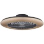 Schwarze LED-Deckenleuchte Salerno mit Ventilator, Ø 57,7 cm. Multifunktionale Lampe für Licht und Luftzirkulation.