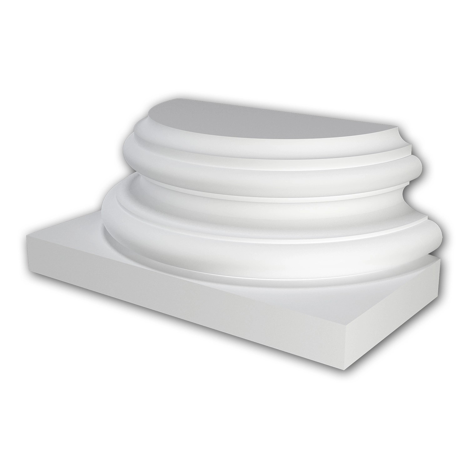 PROFHOME 417002 Halbsäulen Sockel Fassadenstuck Säule Fassaden Element 50,7 cm x 25,3 cm x 21,7 cm Weiß
