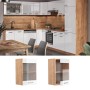 Vicco Küchen Glashängeschrank R-Line, Weiß Hochglanz/Goldkraft Eiche, 40 cm breit.