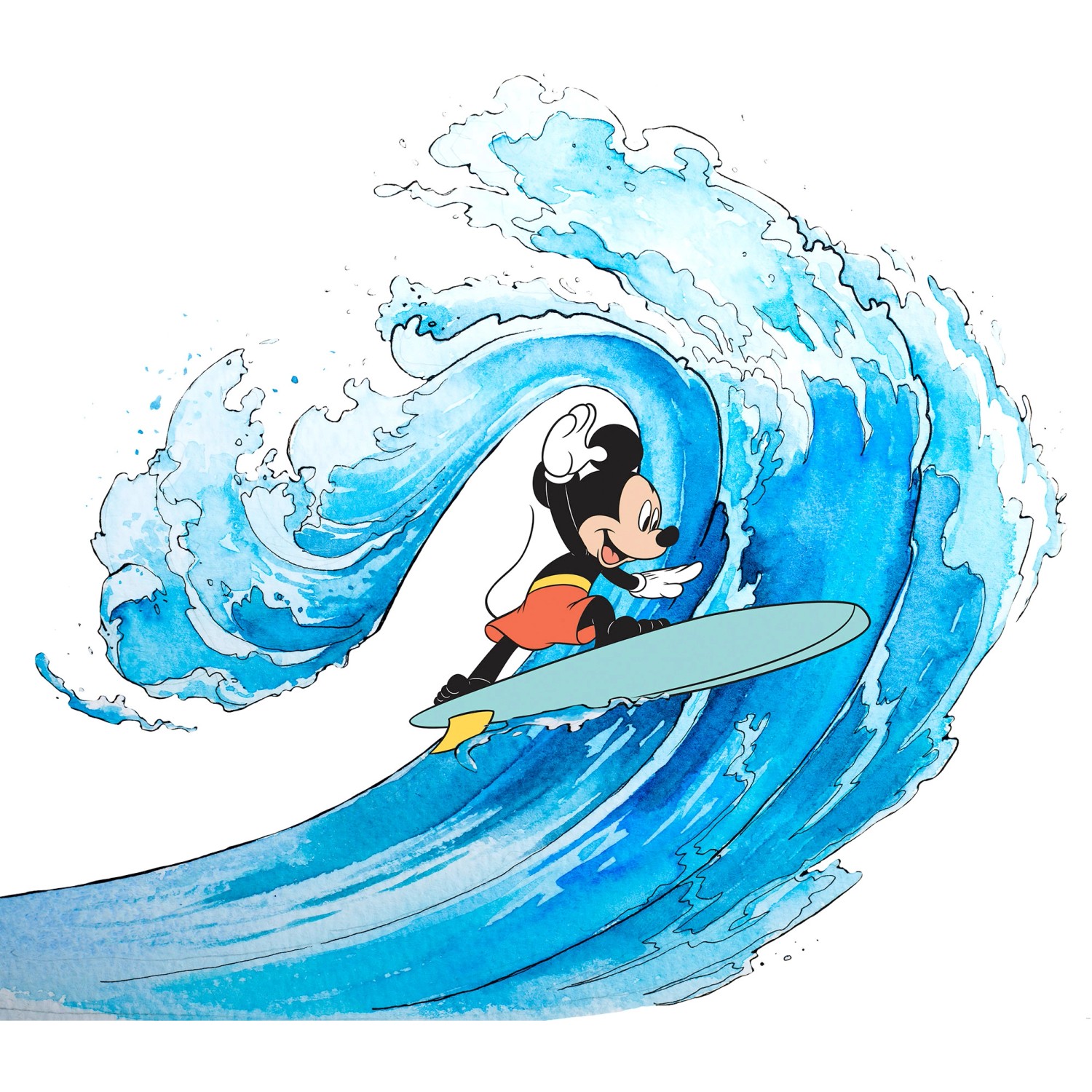 Komar Vliesfototapete Mickey Surfing 300 cm x 280 cm