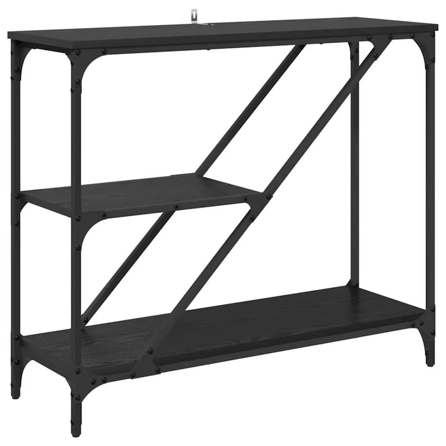 vidaXL Konsolentisch Schwarz Eichen-Optik 88,5 x 30 x 75 cm 882801