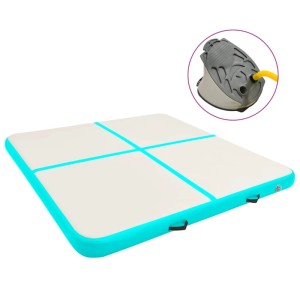 vidaXL Aufblasbare Gymnastikmatte mit Pumpe 200x200x20 cm PVC Grün 92702