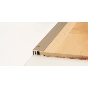 2-teiliges Abschlussprofil aus Edelstahl, 7-15 mm x 22 mm x 900 mm für Laminat und Parkett.