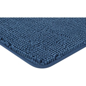 Dunkelblaue baliv Badematte (40x60 cm) aus Polyester mit Noppenstruktur.
