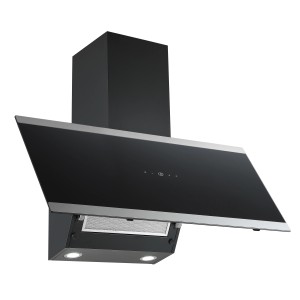 PKM Dunstabzugshaube S33-90A+BTH, 90 cm, Schwarz, Kopffrei-Design mit LED-Beleuchtung.