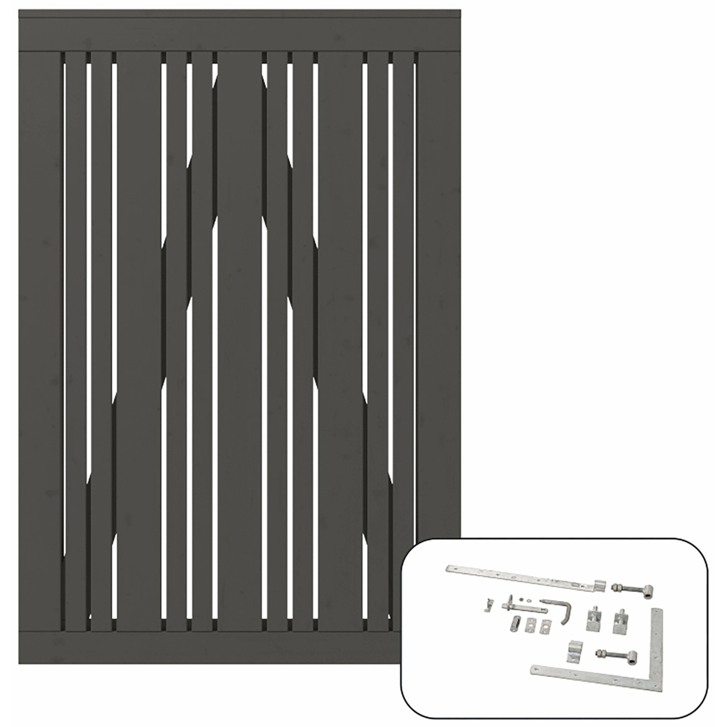 Einzeltor Tangent Nadelholz Umbragrau 95 cm x 140 cm günstig online kaufen
