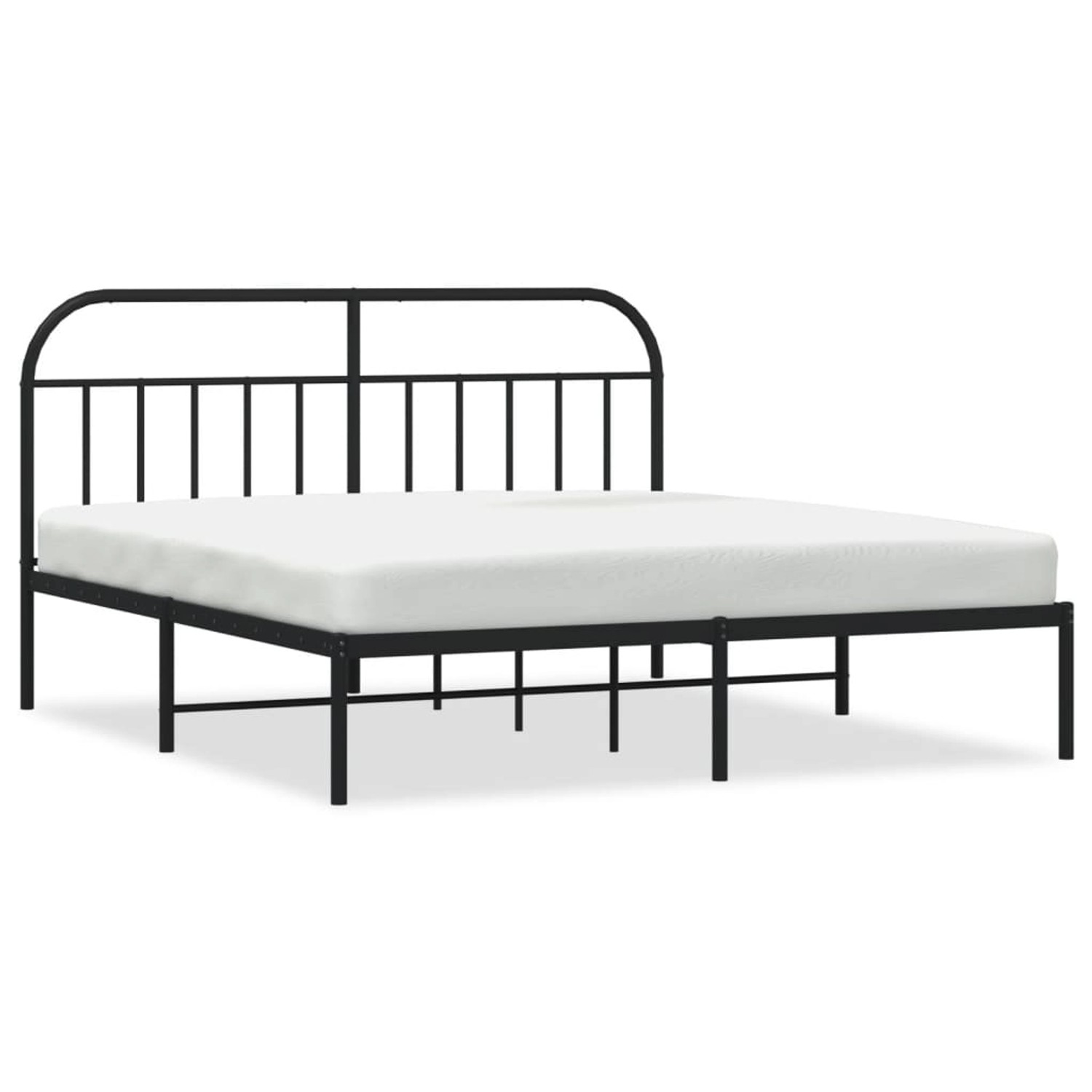 vidaXL Bettgestell mit Kopfteil Metall Schwarz 180x200 cm Modell 61753301 günstig online kaufen