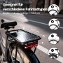 Wiltec Fahrrad-Gepäckträger, schwarz, mit Maßen 32,5x14 cm. Zeigt Kompatibilität für verschiedene Fahrradtypen und die Befestigung.