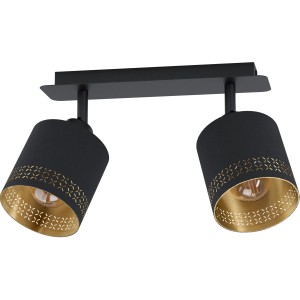 Eglo Esteperra Spot, 2-flammig, schwarz-goldene Deckenleuchte mit beweglichen Spots.