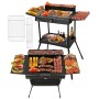 Zilan ZLN-3789 2in1 Elektrogrill, schwarz, als Stand- und Tischgrill mit Thermostat, grillt Burger, Fleisch, Gemüse.