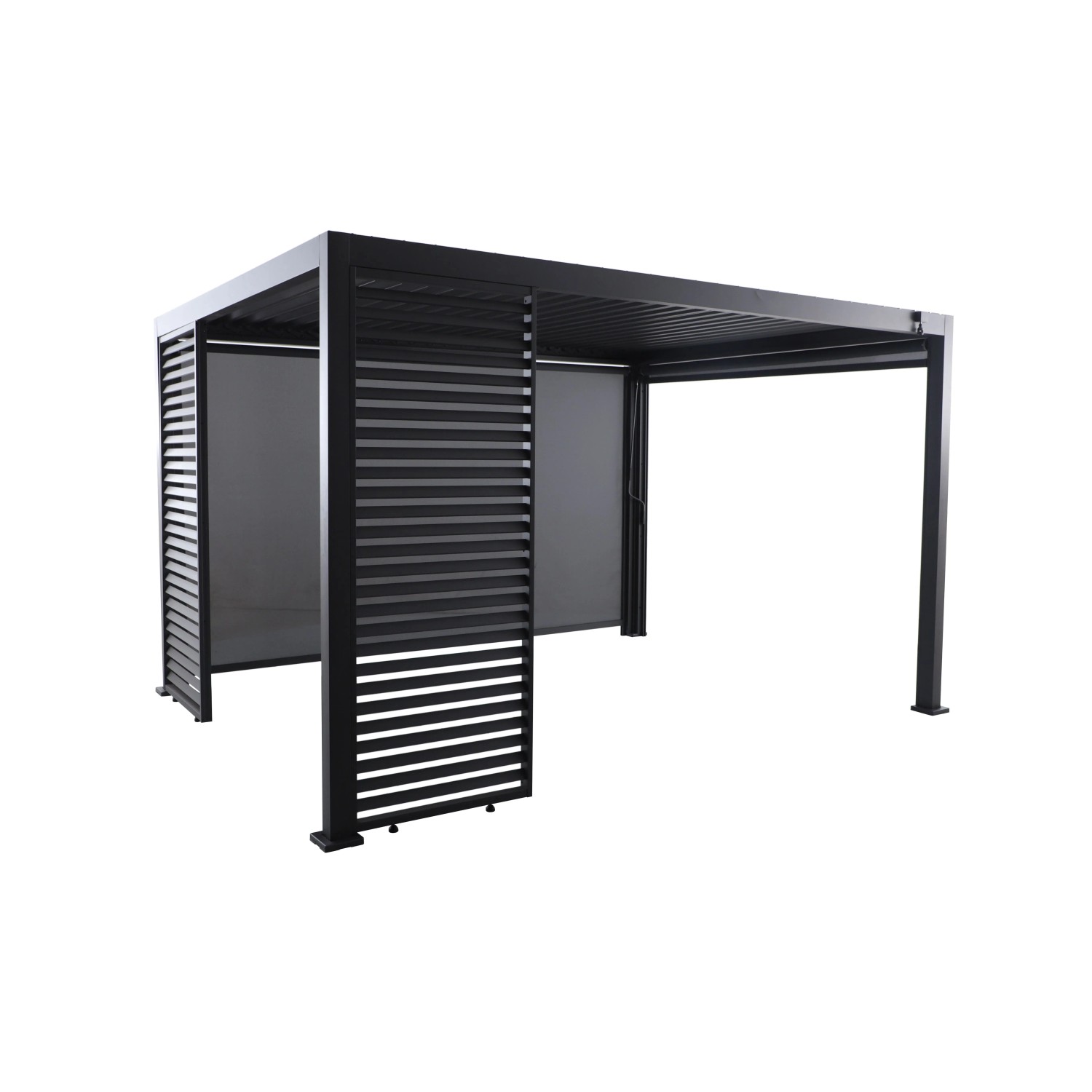 MWH FF-Eco-O Lamellenwand 85cm Anthrazit für Pergola, feststehend, schafft Privatsphäre.