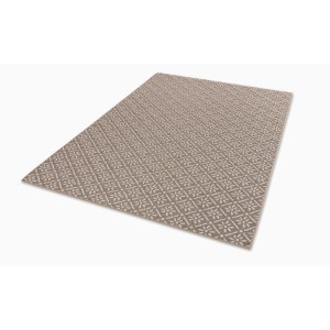 Schöner Wohnen Teppich Parkland Beige mit Blumenmuster, 70x140 cm. Moderner Teppich für Innen und Außen.