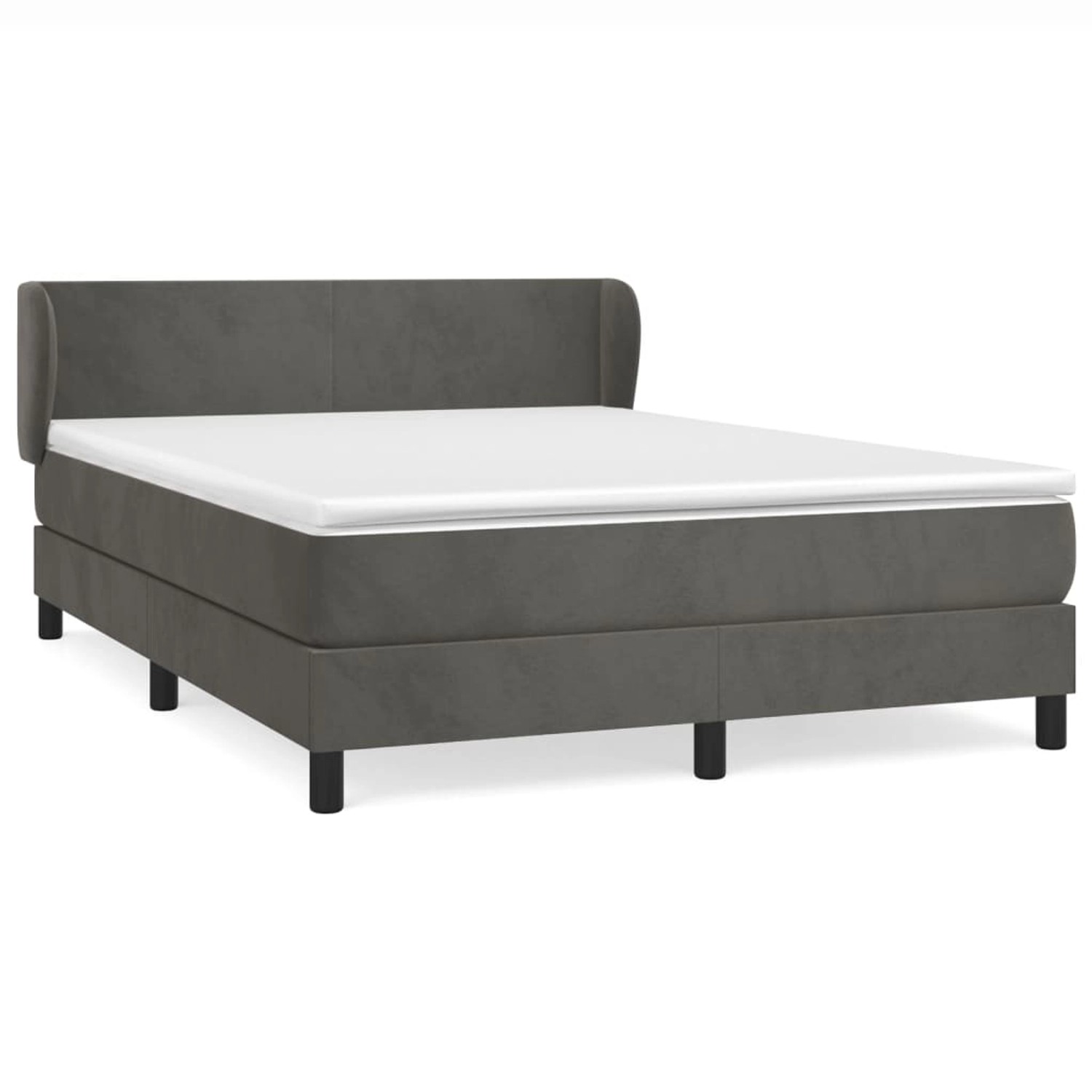 vidaXL Boxspringbett mit Matratze Dunkelgrau 140x190 cm Samt1396989 günstig online kaufen