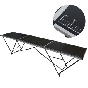 TRUTZHOLM Tapeziertisch Alu Flohmarkttisch 300x60 cm Klappbar mit Messskala