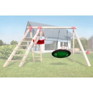 Weka Nestschaukel "Tabaluga", grüne Nestschaukel am Spielturm, Zubehör für Gartenspielgeräte.