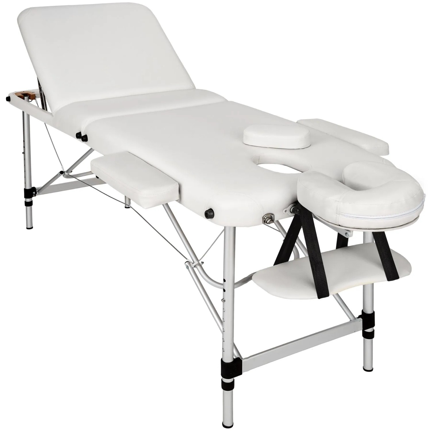 Tectake 3 Zonen Massageliege  Breite 61 cm  Polsterung 5 cm Inklusive Tragetasche  180 x 61 x 68 cm Weiß