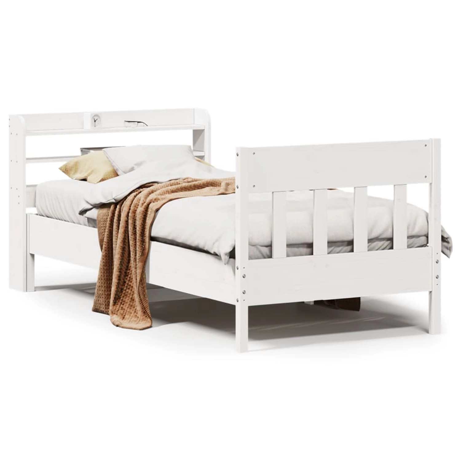 vidaXL Massivholzbett ohne Matratze Weiß 90x200 cm Kiefernholz 3307015 günstig online kaufen